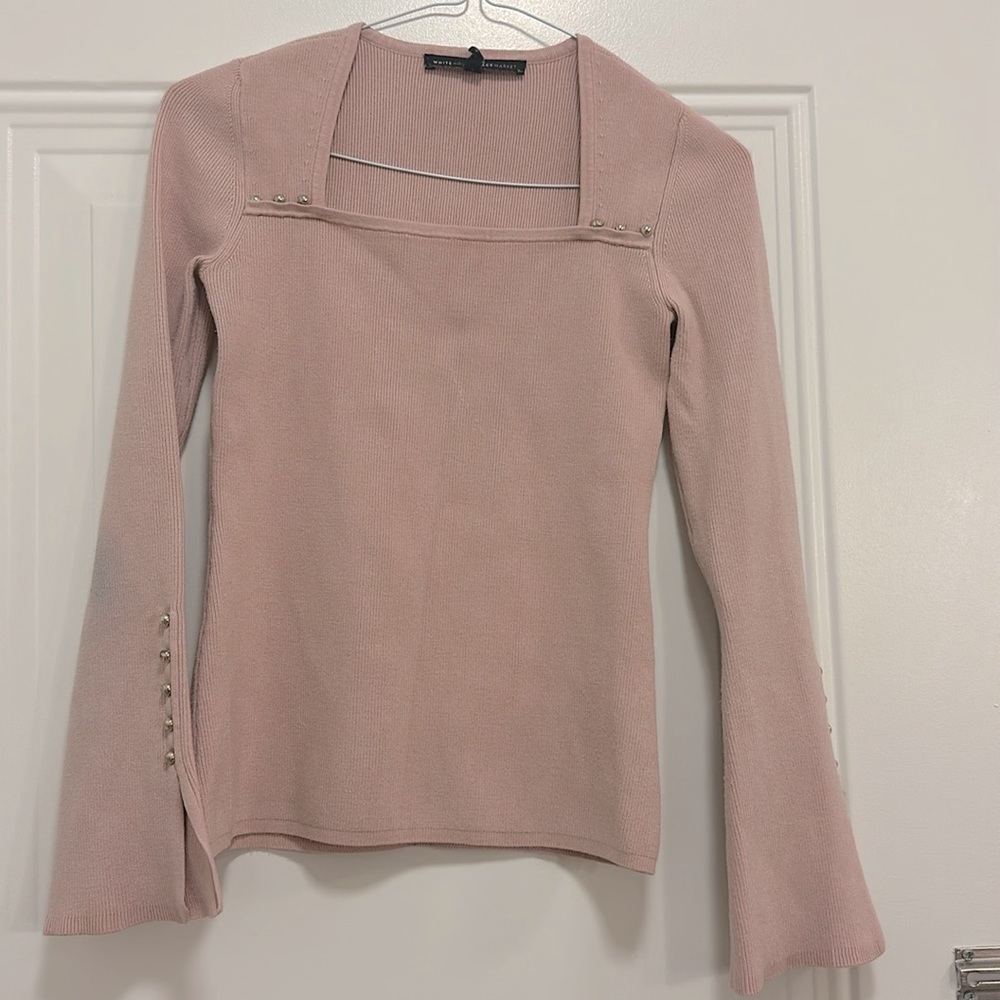 White House Black Market Pink Scoop Neck Sweater - Picture 5 of 7